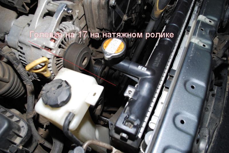 Вид на головку с натяжным роликом