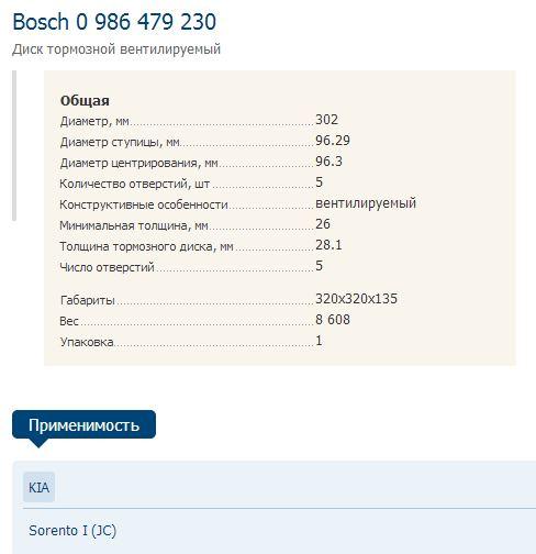 Передний тормозной диск